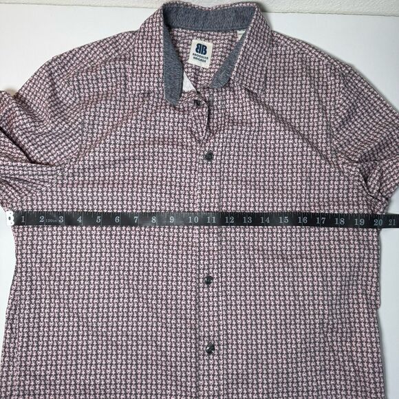 Brooklyn Brigade Shirt Mens Medium Gray Pink Crab Print Cotton Nautical Coastal - Picture 12 of 16